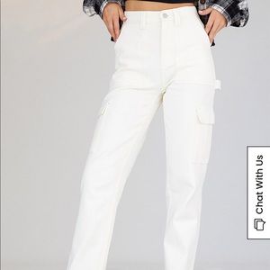 NWT PacSun Off White Cargo Skate Pants (Size 27)